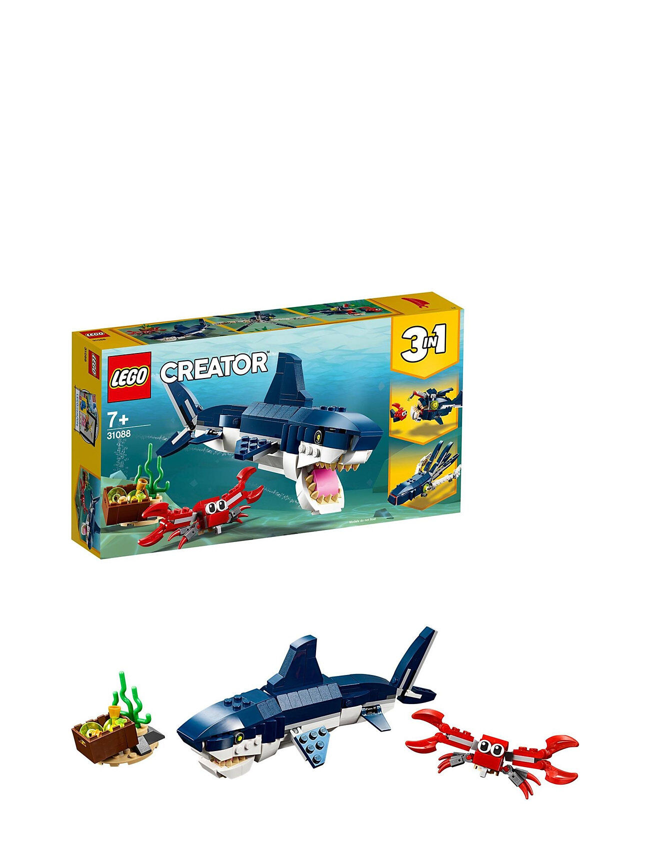 Lego 3In1 Deep Sea Creatures Shark Set Toys LEGO Toys LEGO Creator Multi/mønstret LEGO