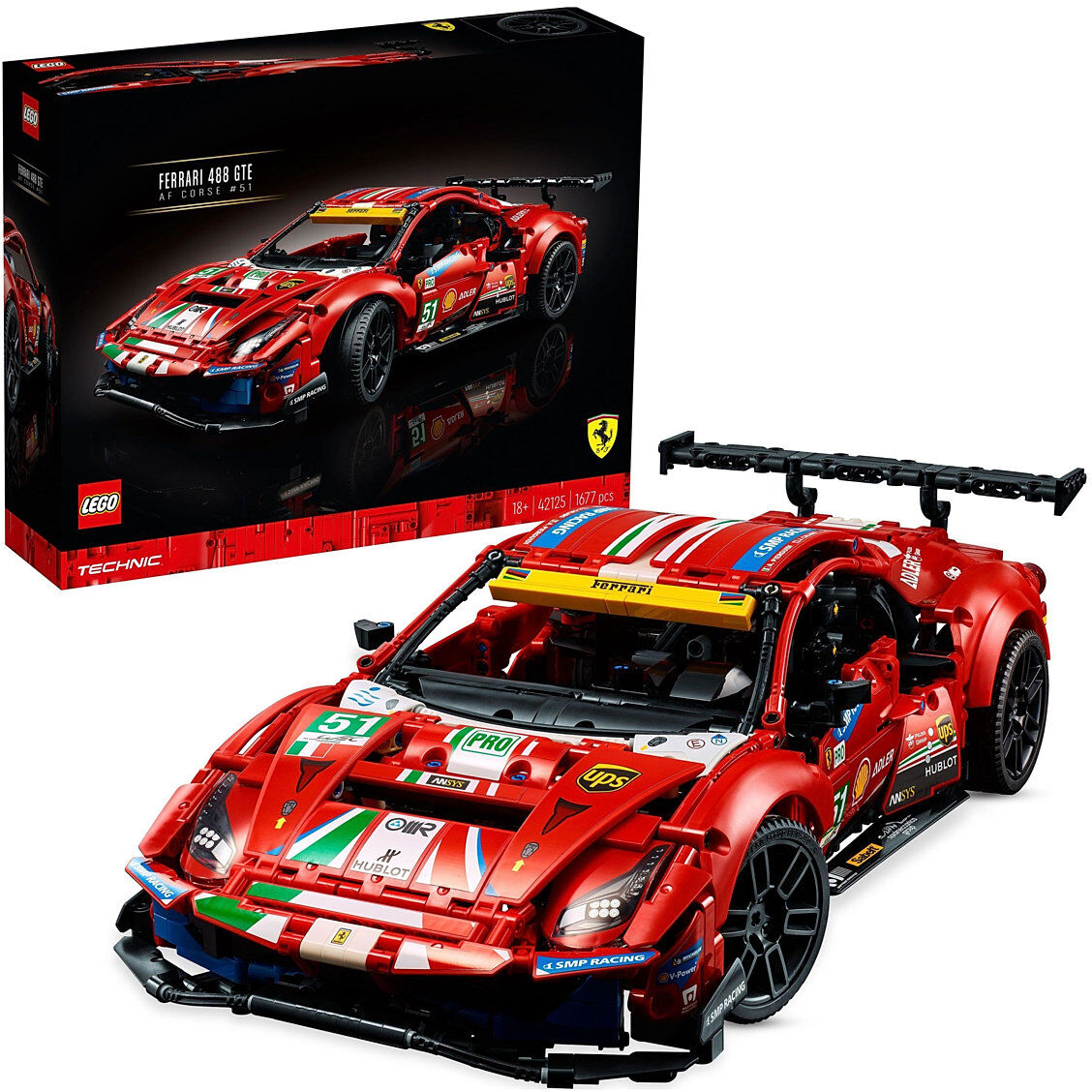 Lego Ferrari 488 Gte “Af Corse #51” Car Set Toys LEGO Toys LEGO® Technic Rød LEGO