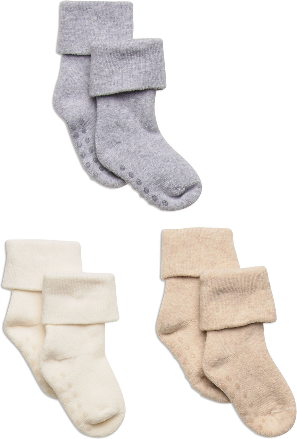 Lindex Sock 3P Terry With Soft Cuff Night & Underwear Non-slip Socks Multi/mønstret Lindex