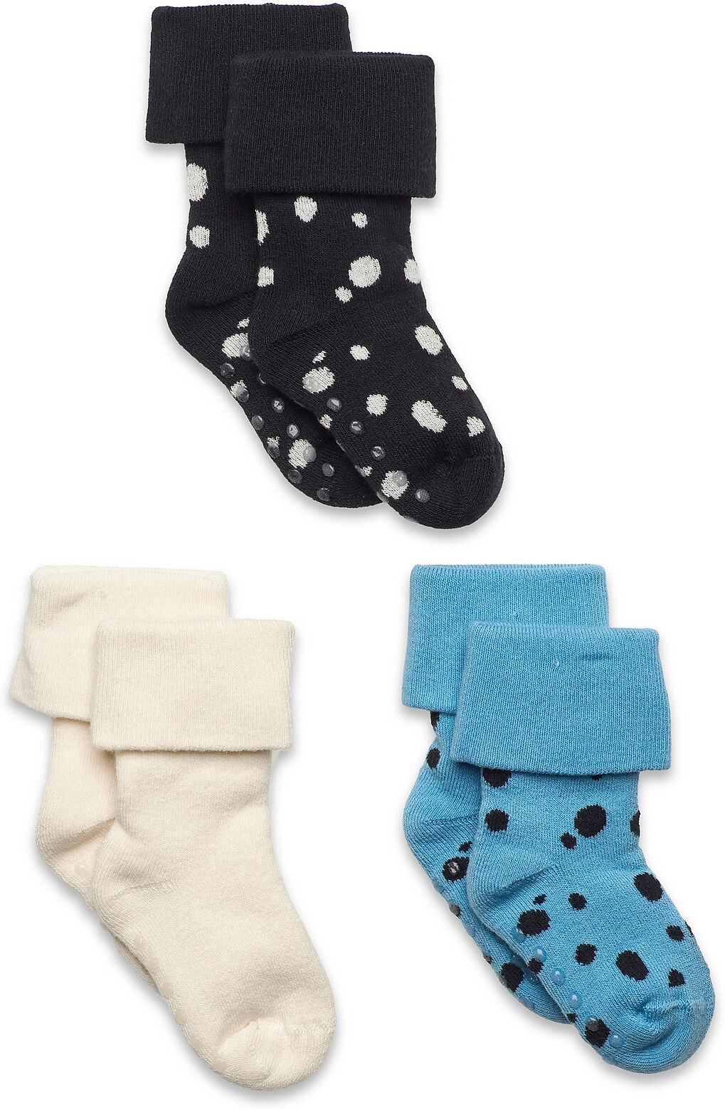 Lindex Sock 3P Terry With Soft Cuff Socks & Tights Non-slip Socks Blå Lindex