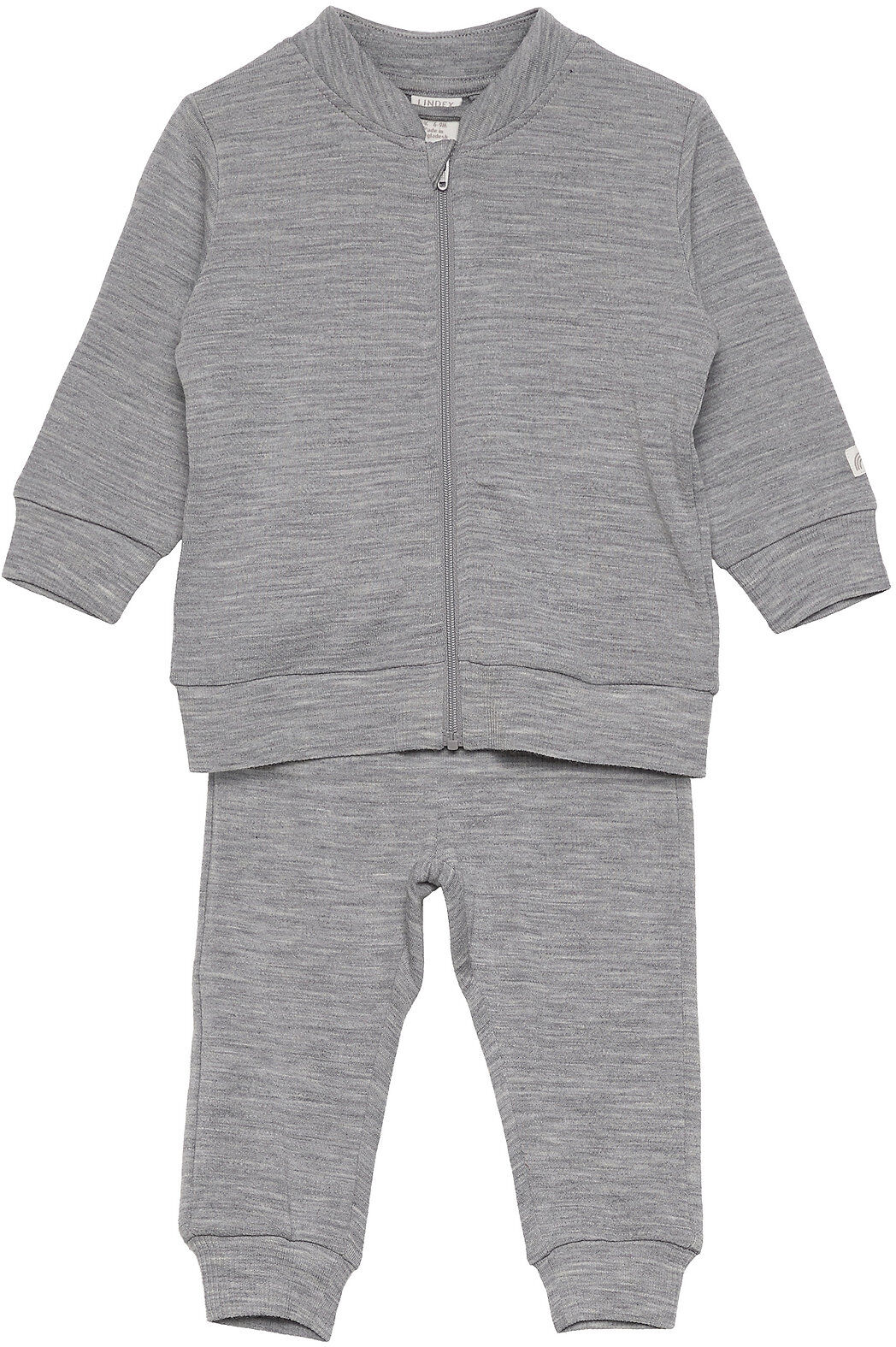 Lindex Set Baby Wool Terry Outerwear Fleece Outerwear Fleece Suits Grå Lindex