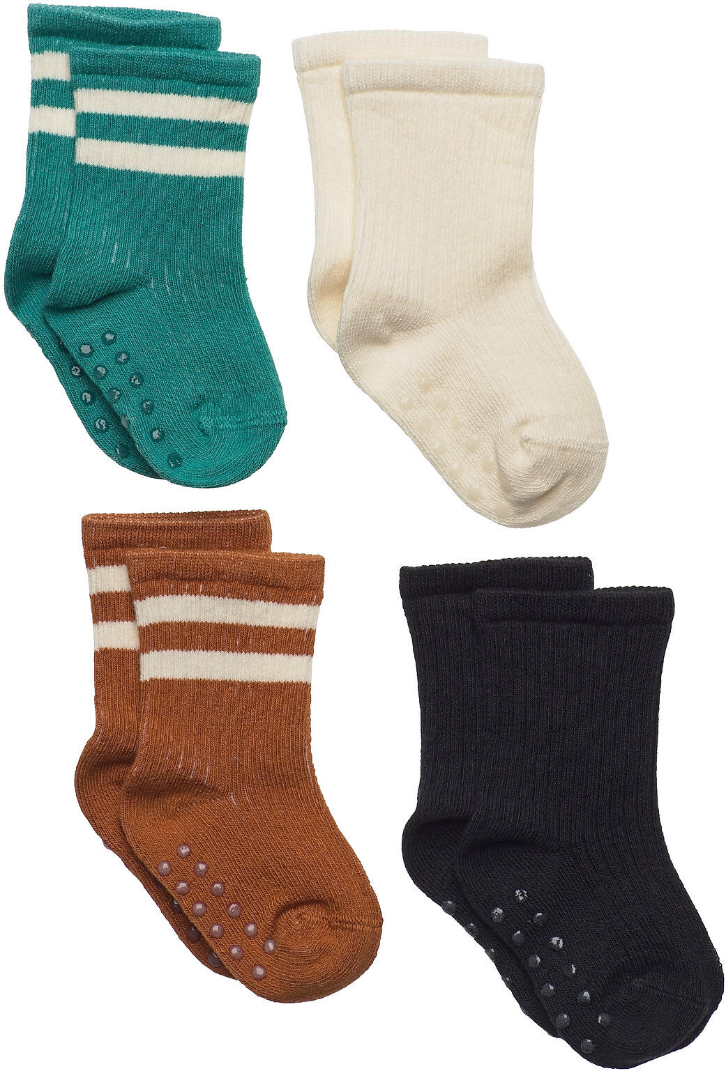 Lindex Sock 4P Sock Ribb Stripe Fas Socks & Tights Non-slip Socks Multi/mønstret Lindex