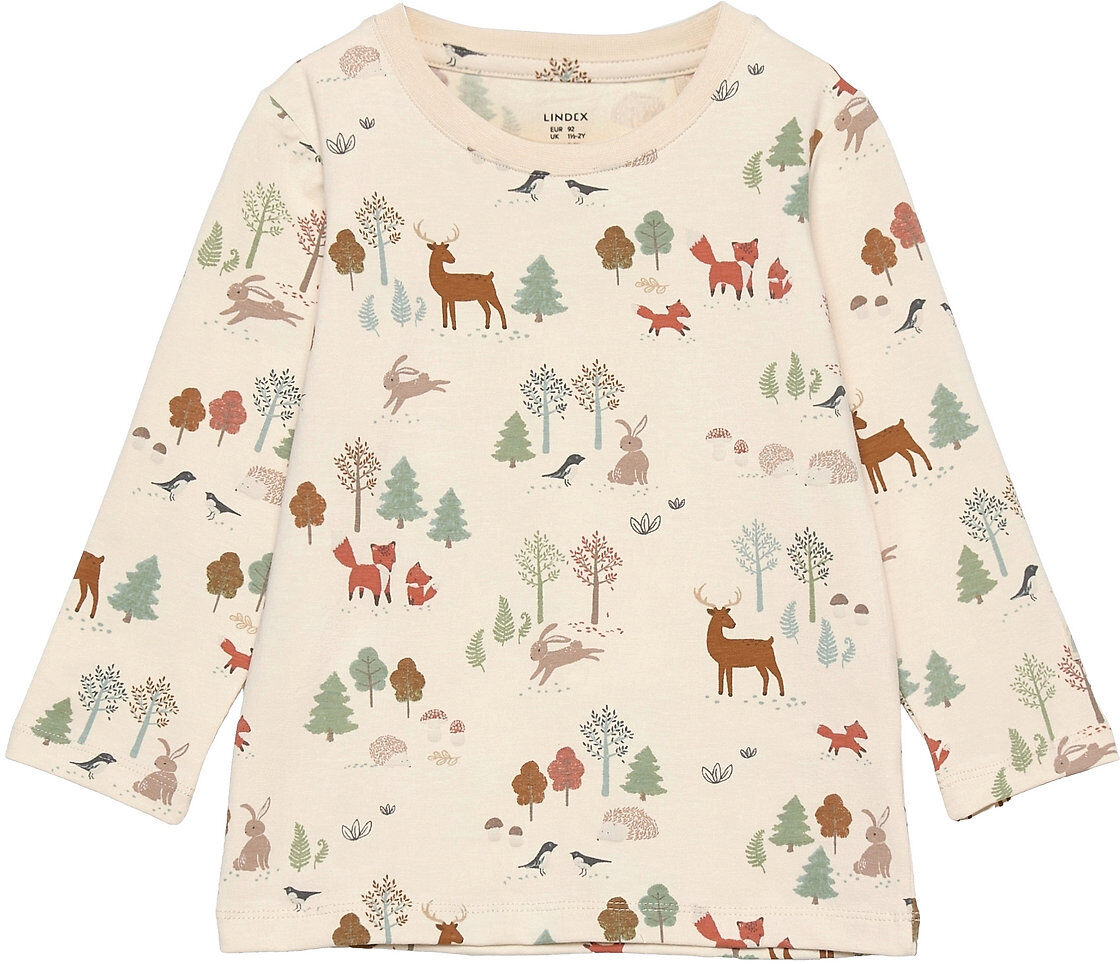 Lindex Top Aop Forest T-shirts Long-sleeved T-shirts Multi/mønstret Lindex