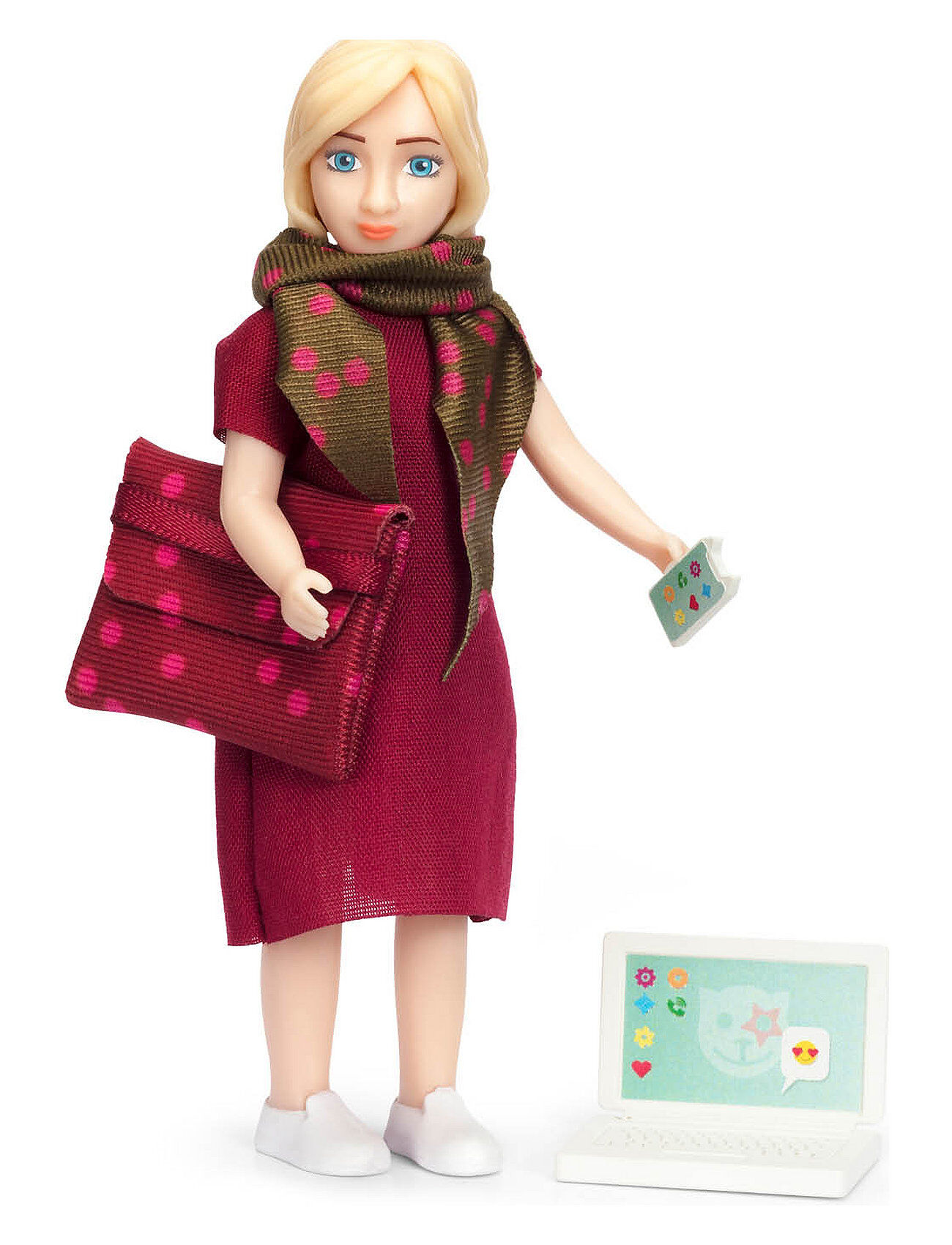 Lundby Docka Med Dator Toys Dolls & Accessories Doll House Accessories Multi/mønstret Lundby