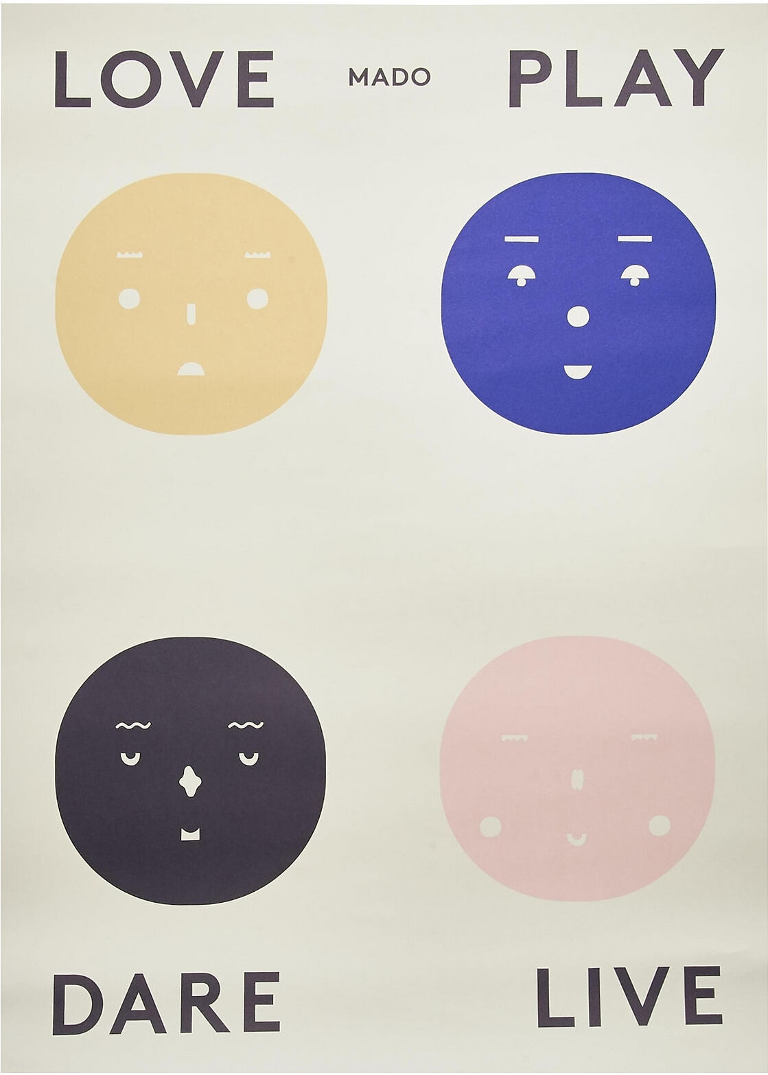 MADO Four Feelings - 50X70 Home Kids Decor Posters Multi/mønstret MADO