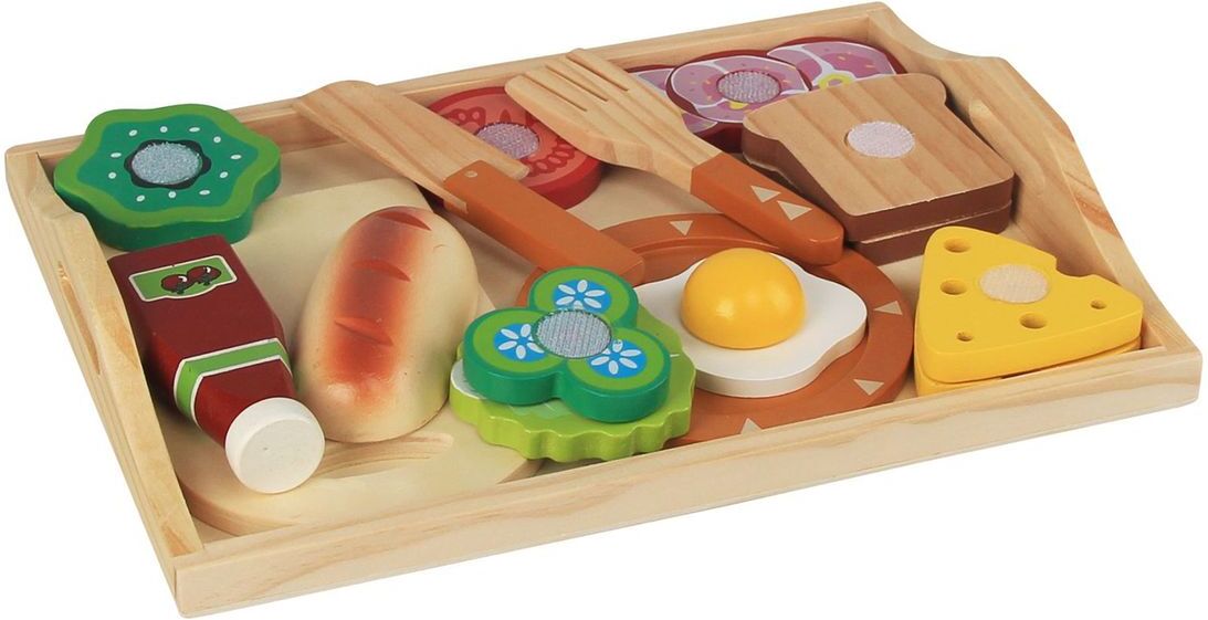 Magni Toys Breakfast Tray With Accessories Toys Toy Kitchen & Accessories Toy Food & Cakes Multi/mønstret Magni Toys