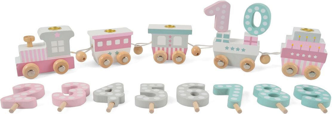 Magni Toys Birthday Train 'Pink', 4 Carts Home Kids Decor Party Supplies Multi/mønstret Magni Toys