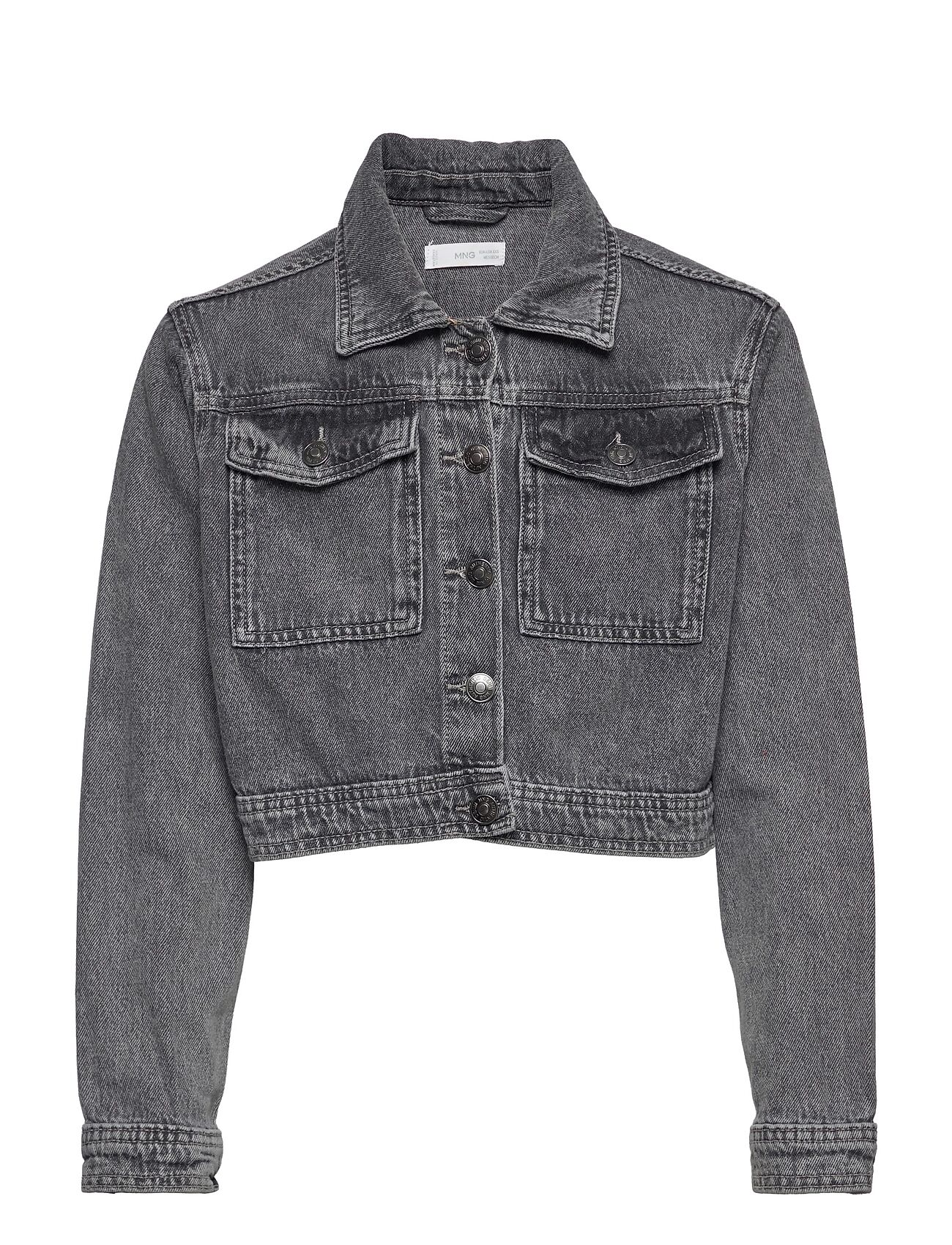 Mango Cropped Outerwear Jackets & Coats Denim Jacket Grå Mango