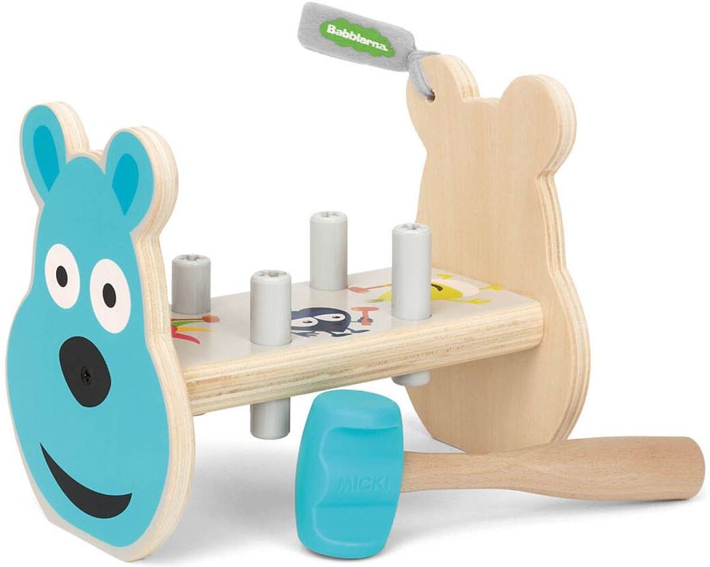 Micki Leksaker Babblarna Bultbräda, Trä Toys Baby Toys Educational Toys Hammer Bench Toy Multi/mønstret Micki Leksaker