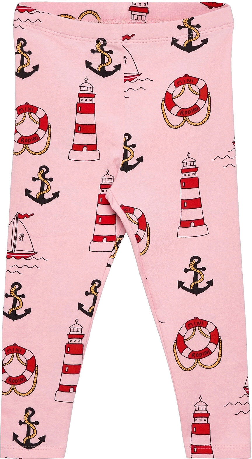 Mini Rodini Lighthouse Aop Leggings Leggings Rød Mini Rodini