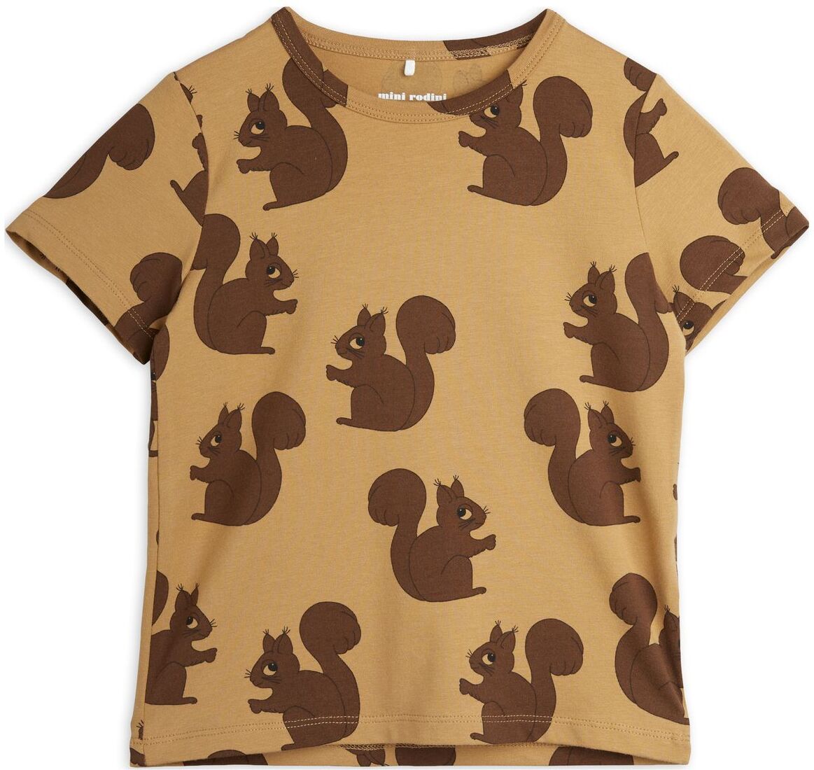 Mini Rodini Squirrel Aop Ss Tee T-shirts Short-sleeved Brun Mini Rodini