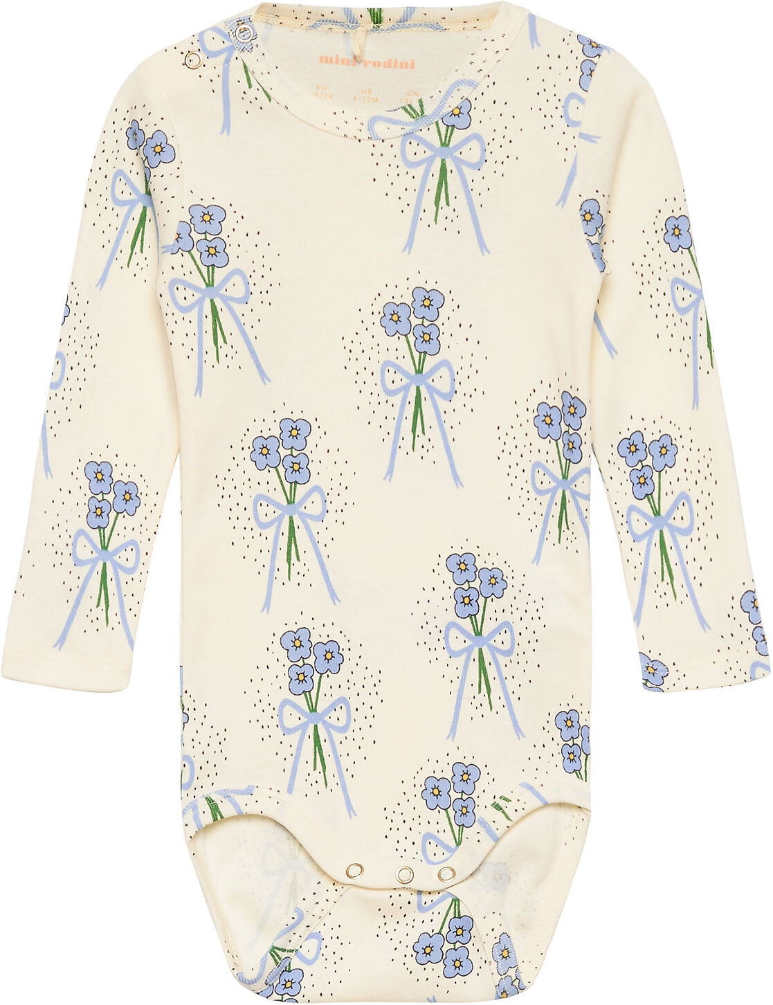 Mini Rodini Winterflowers Aop Ls Body Bodies Long-sleeved Multi/mønstret Mini Rodini