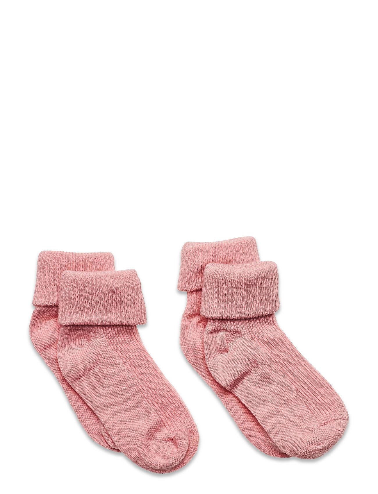 Minymo Baby Rib Sock W. Fold Socks & Tights Socks Rosa Minymo
