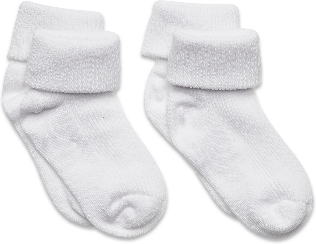 Minymo Baby Rib Sock W. Fold Socks & Tights Socks Hvit Minymo