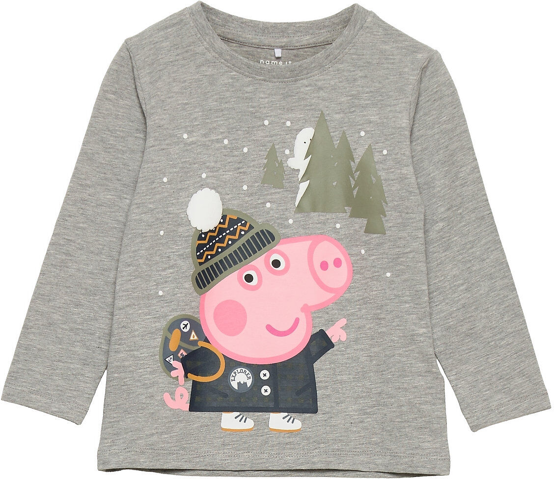 name it Nmmpeppapig Olindo Ls Top Pep T-shirts Long-sleeved T-shirts Grå Name It