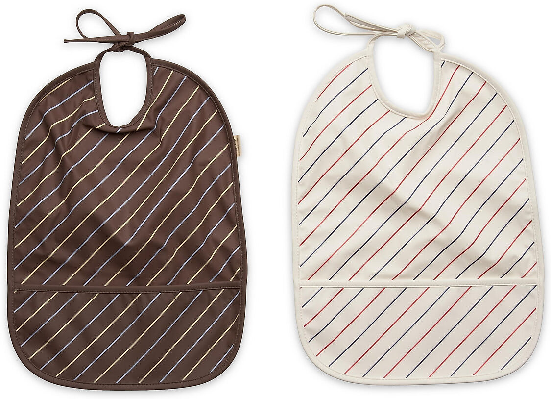 OYOY Living Design Bib Striped - Pack Of 2 Home Meal Time Bibs Multi/mønstret OYOY Living Design