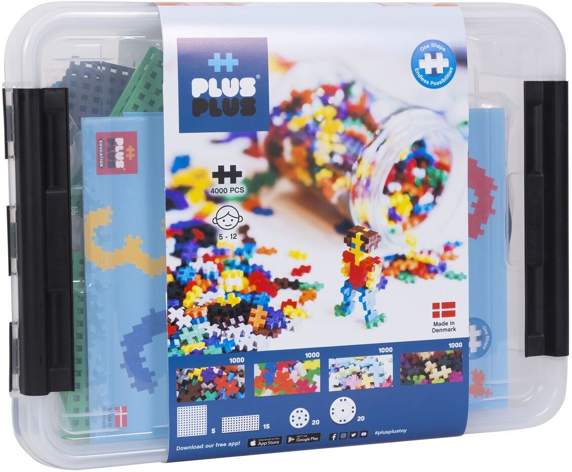 Plus-Plus Storage Box Mix / 4000 Pcs. Toys Building Sets & Blocks Building Sets Multi/mønstret Plus-Plus