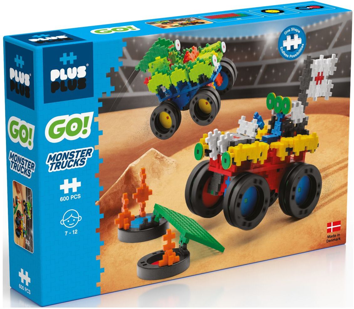 Plus-Plus Go! Monster Truck Set Toys Building Sets & Blocks Building Sets Multi/mønstret Plus-Plus