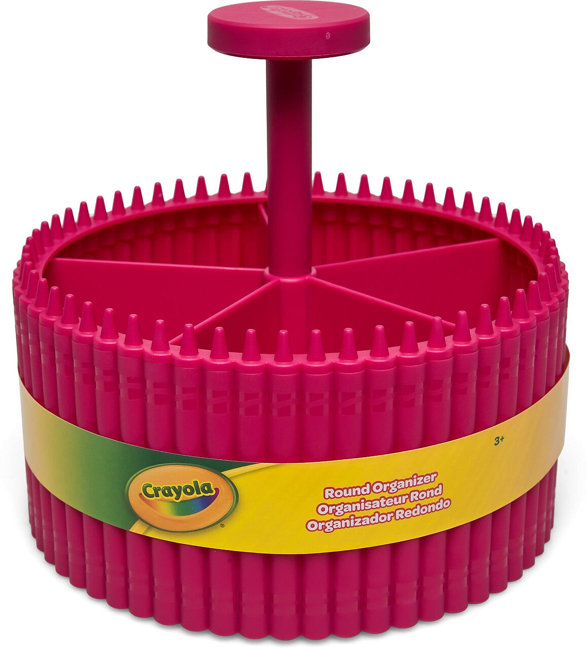 Crayola Round Organizer Home Kids Decor Storage Rosa CRAYOLA