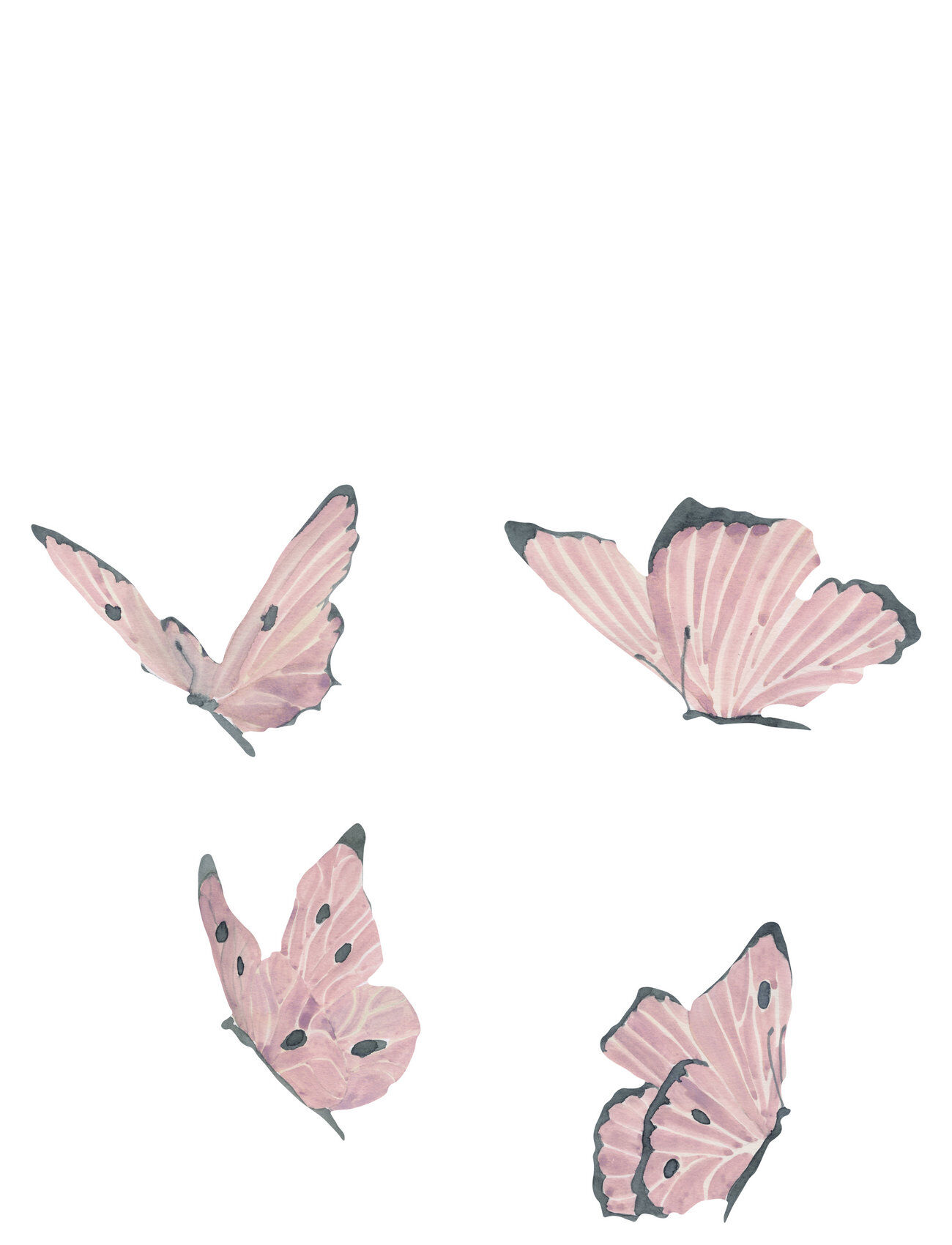 That's Write Wall Sticker Butterflies 4 Pcs Dusty Rose Home Kids Decor Wall Stickers Rosa That's Mine