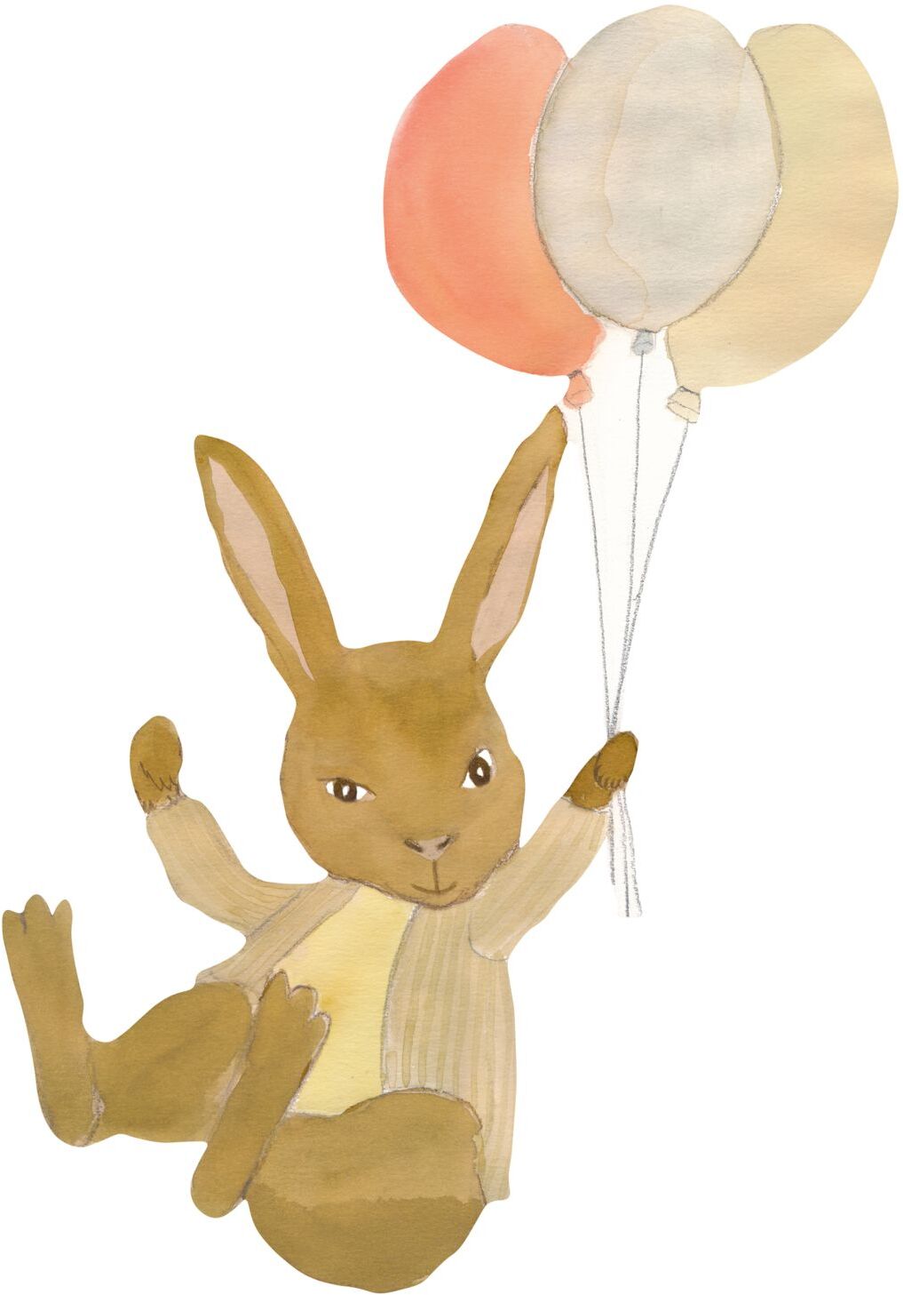 That's Write Rabbit Boy Airballoon Home Kids Decor Wall Stickers Brun That's Mine