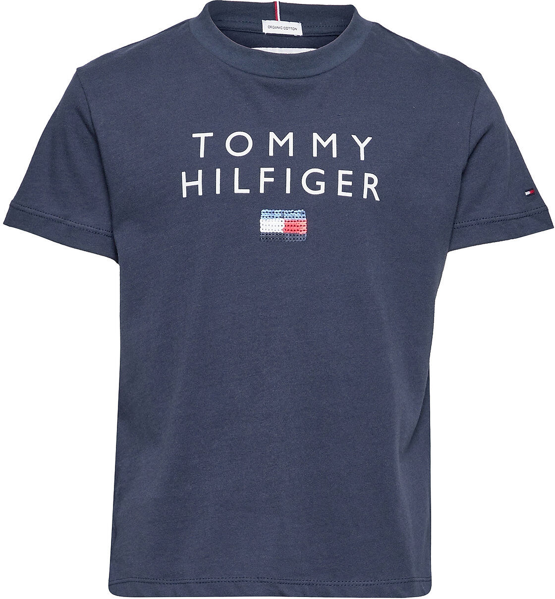 Tommy Hilfiger Tommy Sequins Tee S/S T-shirts Short-sleeved Blå Tommy Hilfiger