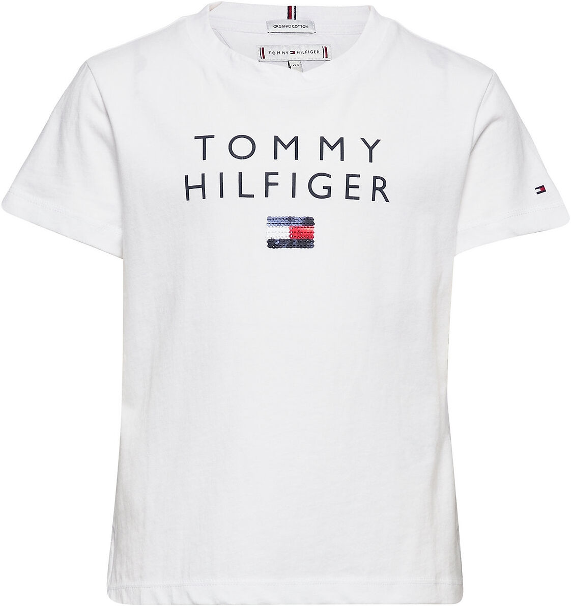 Tommy Hilfiger Tommy Sequins Tee S/S T-shirts Short-sleeved Hvit Tommy Hilfiger