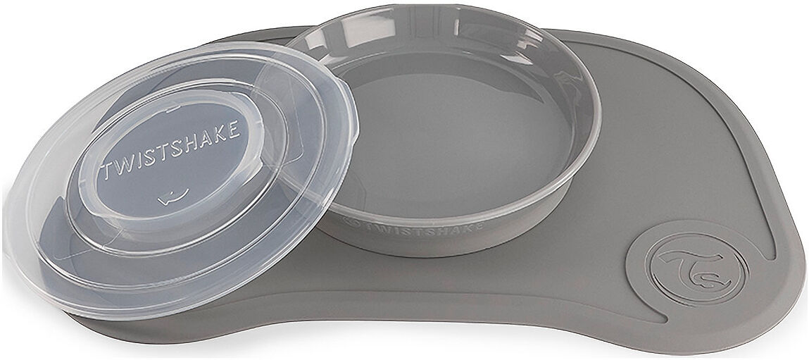 Twistshake Click Mat + Plate 6+M Pastel Grey Home Meal Time Plates & Bowls Plates Grå Twistshake