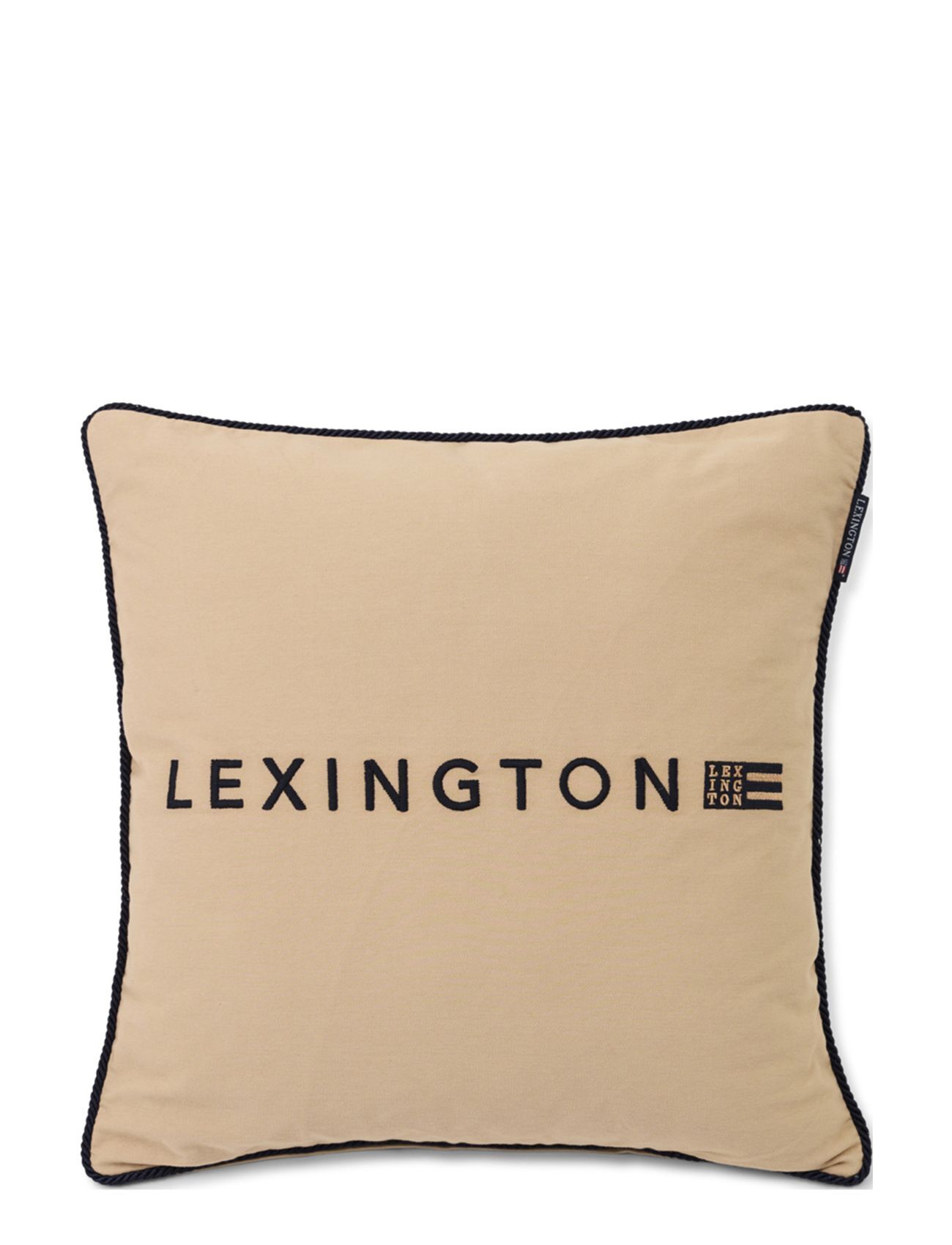 Lexington Home Logo Organic Cotton Twill Pillow Cover Home Textiles Bedtextiles Pillow Cases Beige Lexington Home