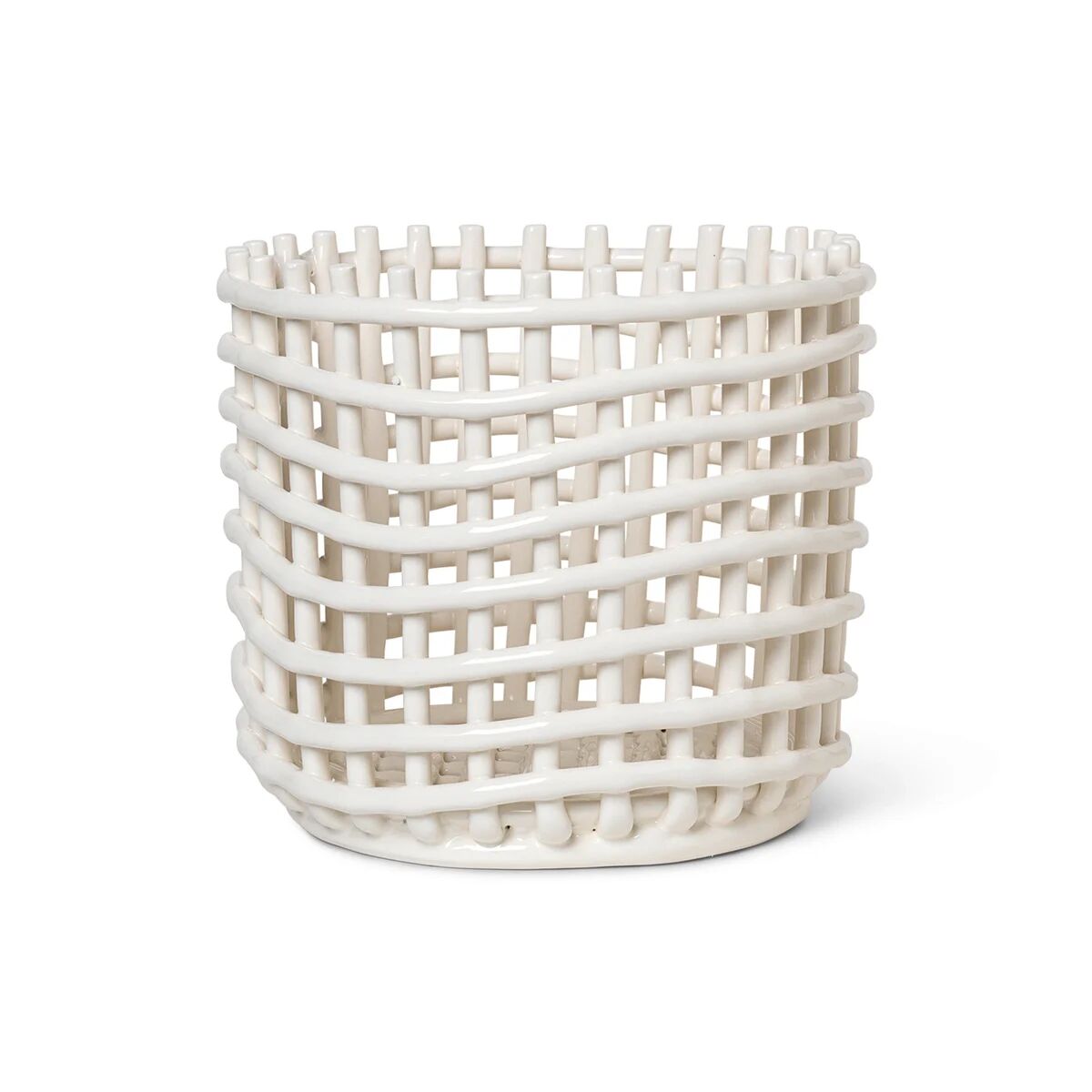 Ferm Living Ceramic flettet kurv Ø23,5 cm Off white