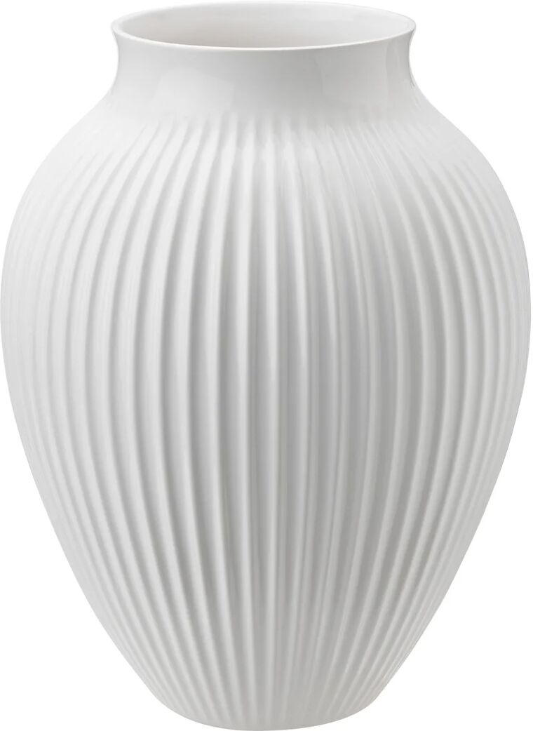 Knabstrup Keramik Knabstrup vase riflet 35 cm Hvit