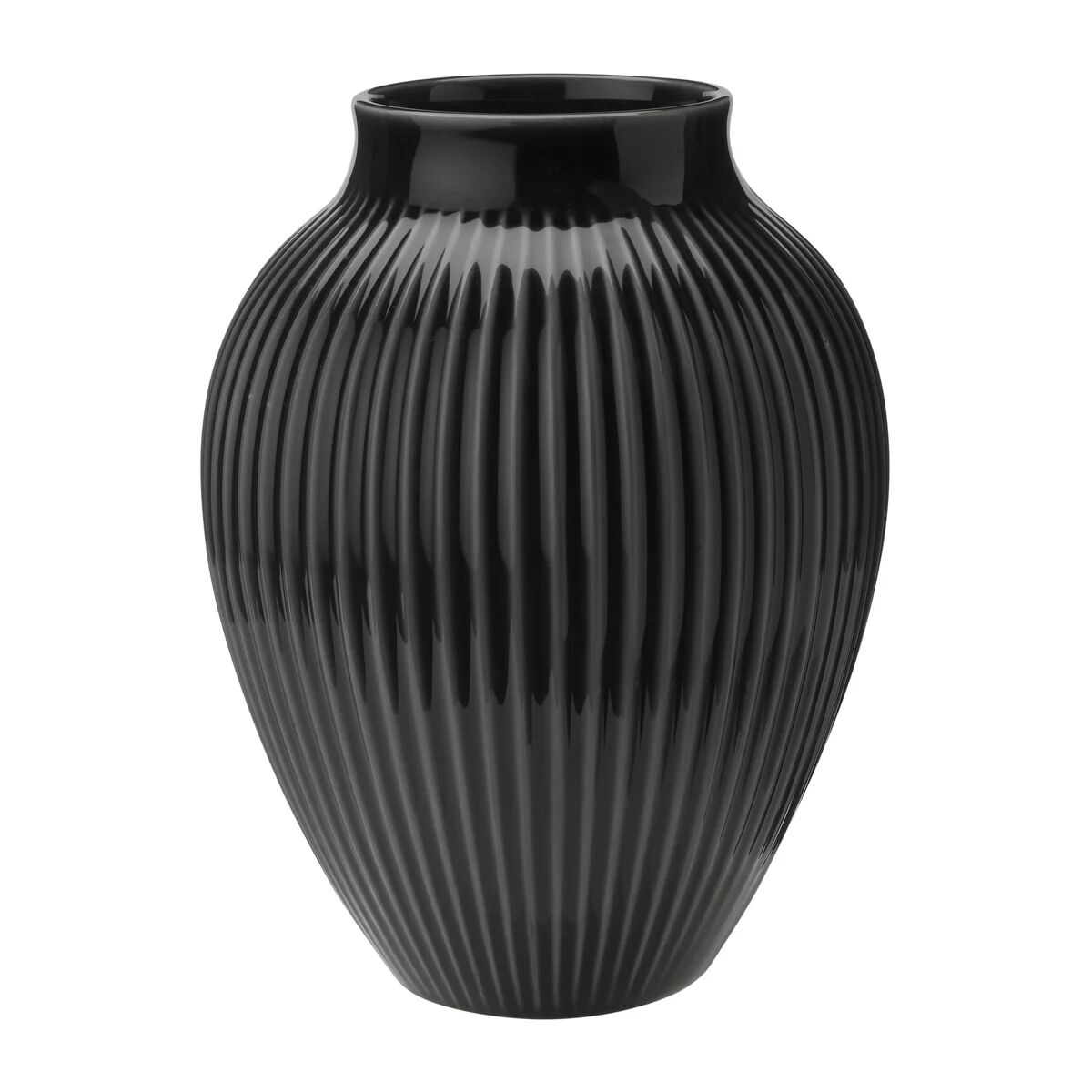 Knabstrup Keramik Knabstrup vase riller 20 cm Svart