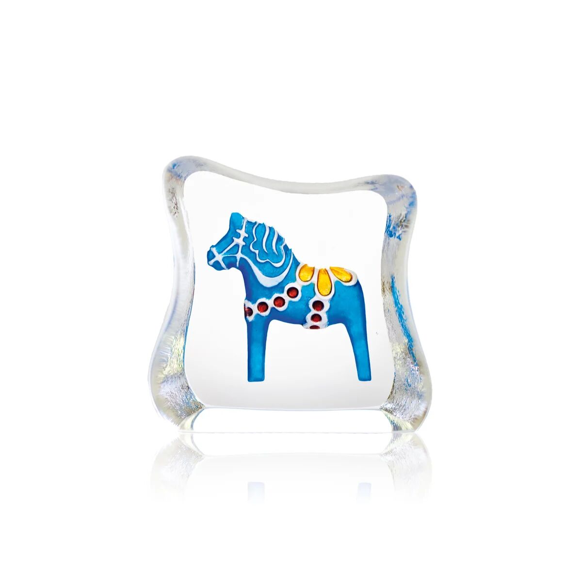 Målerås Glasbruk Dalahest glasskulptur blå Mini