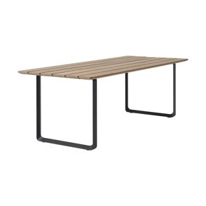 Muuto 70/70 Outdoor spisebord 225x90 cm svart stålstativ