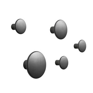 Muuto The Dots knagg metall 5-pakk sort
