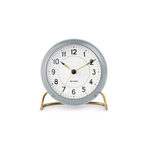 Arne Jacobsen Clocks AJ Station bordklokke 12 cm grå-hvit