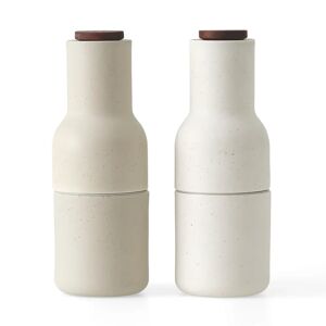 Audo Copenhagen Bottle Grinder krydderkvern keramikk 2-stk. Sand (valnøttlokk)