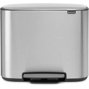 Brabantia Bo pedalbøtte 11+23 l mineral steel FFP