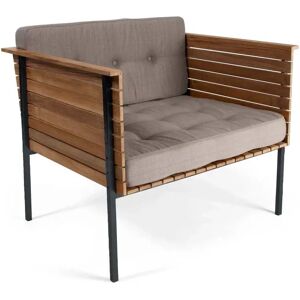 Skargaarden Häringe loungestol Sunbrella Natté Nature Grey-teak-svart