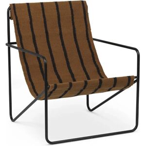 ferm LIVING Desert loungestol Stripe, svart stativ