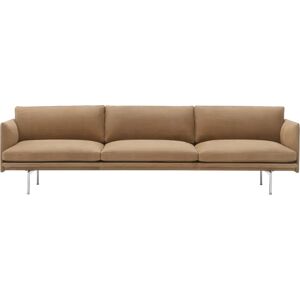 Muuto Outline 3,5-seters sofa polished alu Grace leather Camel