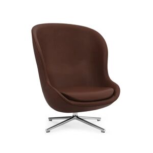 Normann Copenhagen Hyg lenestol skinn ultra 41598 cognac, svingfot i aluminium