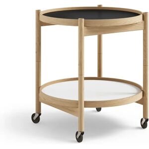 Brdr. Krüger Bølling Tray Table model 50 rullebord base, oljet eikestativ