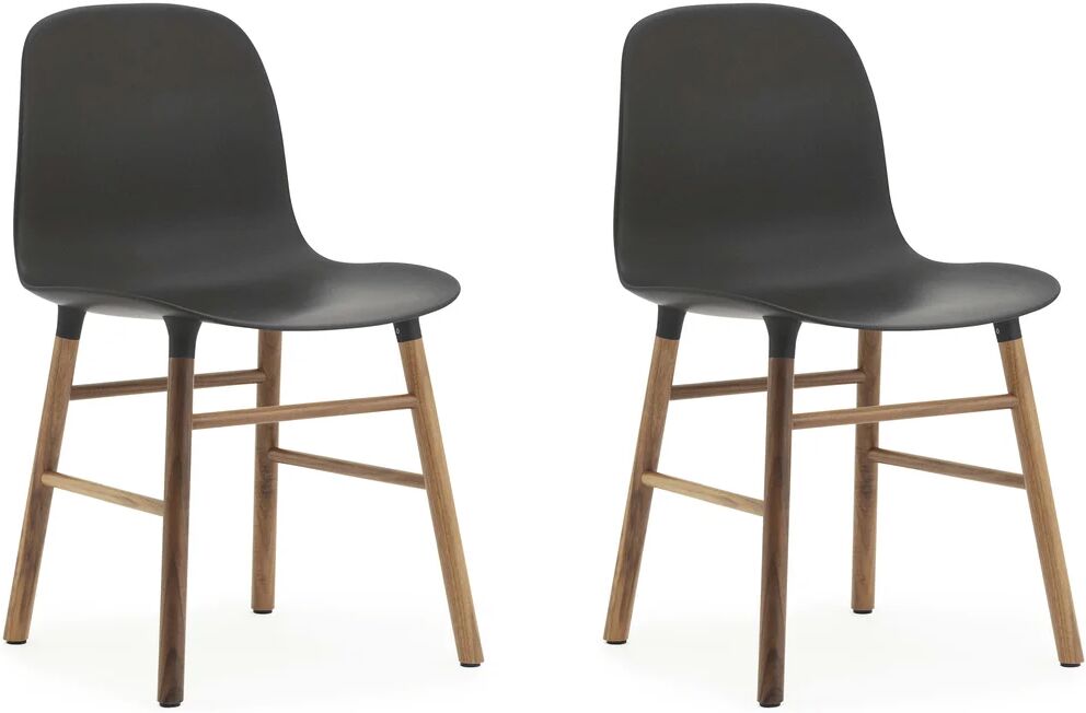 Normann Copenhagen Form Chair stol valnøttben 2-stk. svart-valnøtt