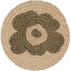 Marimekko Unikko grytelapp jute Ø 25 cm Beige-grønn