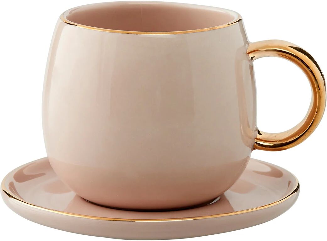 Lene Bjerre Clara espressokopp med fat 15 cl Rose-light gold