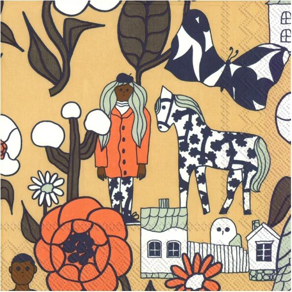 Marimekko Marikylä serviett 20-pakning Cream