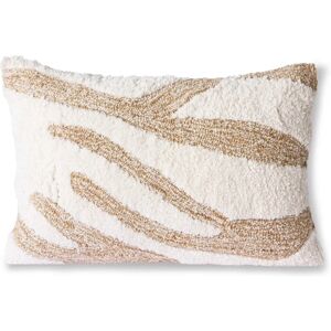 HKliving Fluffy pute 35x55 cm Hvit-beige