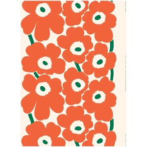 Marimekko Unikko stoff tungvekts bomullsatin Bomull-orange-grønn