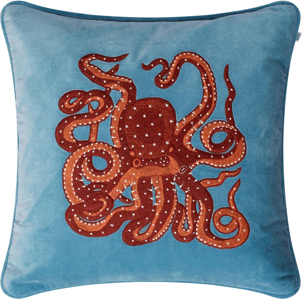 Chhatwal & Jonsson Embroidered Octopus putetrekk 50x50 cm Heaven blue-oransje-rose